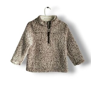 WONDER NATION Toddler Unisex Sherpa Long Sleeve Quarter-Zip Pullover Size 3T